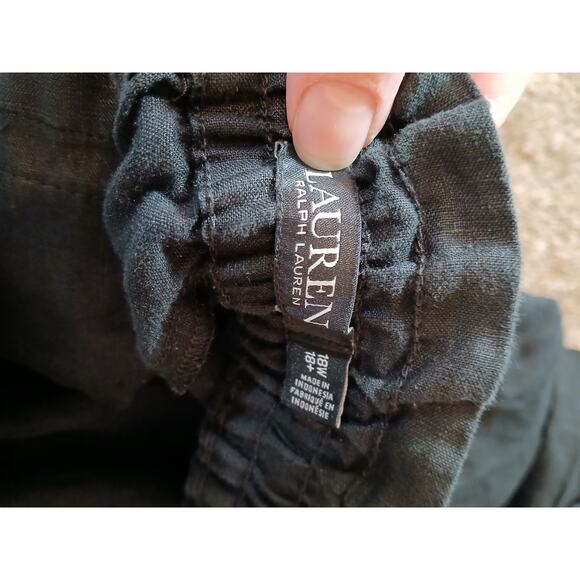 Lauren Ralph Lauren black label linen ankle pants plus size - Picture 4 of 5
